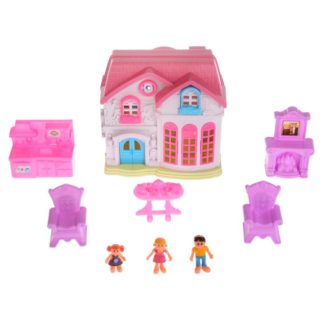 Dollhouse ავეჯით და figurines - Magic ვილა
