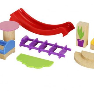 ავეჯის და აქსესუარების სათამაშო კომპლექტი აგარაკზე, 10 ნაწილი