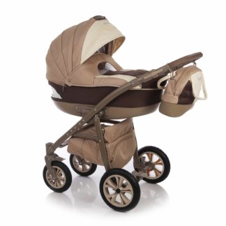 ბავშვის მოდულური სასეირნო ეტლი - Ifratti 2 in 1, beige / ecru ტყავი / ყავა