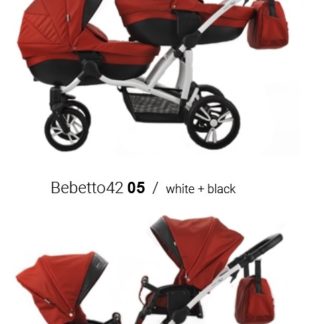 2 in 1 მოდულური ბავშვის სასეირნო ეტლი ტყუპებისთვის Bebetto 42 2017 - შასი თეთრი / bia - 05