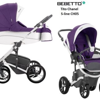 ბავშვის ეტლი Bebetto Tito Chanel 2 in 1, შასი თეთრი / bia CH05