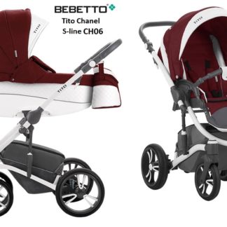 ბავშვის ეტლი Bebetto Tito Chanel 2 in 1, შასი თეთრი / BIA