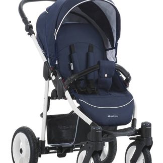 ბავშვის ეტლი Bebetto Rainbow, Navy, Chassis White / Bia