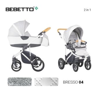 ბავშვის ეტლი Bebetto Bresso 2 in 1, თეთრი / bia ​​04
