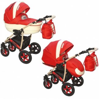 ბავშვის სასეირნო ეტლი Camarelo Carmela 2 in 1, წითელი და კრემისფერი