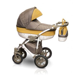 ბავშვის სასეირნო ეტლი Camarelo Figaro 2 in 1, ნაცრისფერ – ყვითელში