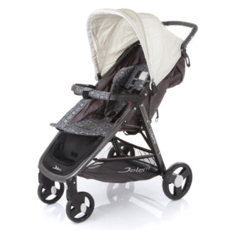 ბავშვის სასეირნო ეტლი Lugano ფეხის საფარით და ქუდით, კრემისფერით