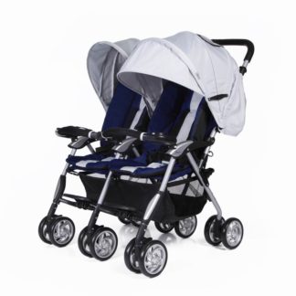 ბავშვის ეტლი ტყუპებისთვის Elegant Twin Blue