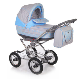 ბავშვის ეტლი კლასიკური 2-ში 1 - ლორა ჰონკომპესი, ნაცრის/ ლურჯი