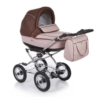 ბავშვის ეტლი კლასიკური 2 in 1 - ლორა, კრემის/ შოკოლადი