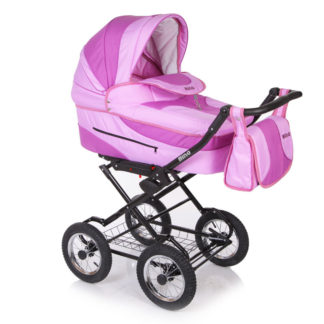 ბავშვის ეტლი კლასიკური 2 in 1 - ნინო, ღია ვარდის/ მსუბუქი იასამნისფერი