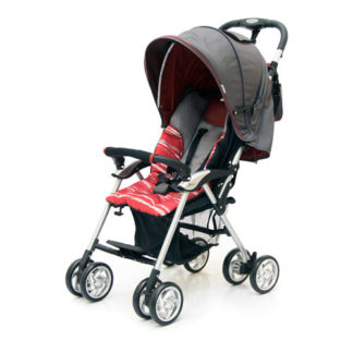 ბავშვის ეტლი Elegant, მუქი ნაცრის/ წითელი, ზოლები