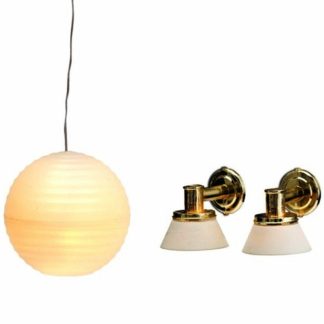 სახლის განათება - ჭაღები ბრინჯის ქაღალდის ლამპრით და კედლის ნაკეცებით