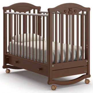 ბავშვის საწოლი Nuovita Lusso dondolo. მუქი კაკალი