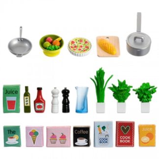 Dollhouse- ის აქსესუარები - სამზარეულოს აქსესუარების ნაკრები, 21 ცალი