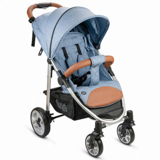 ბავშვის სასეირნო ეტლი Nuovita Corso, დენიმი, არგენტინო / დენიმი, ვერცხლი