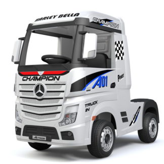 ელექტრო მანქანა Barty Mercedes-Benz Actros, ლიცენზია, თეთრი, განათება / ხმა