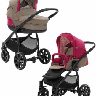 ბავშვის ეტლი Noordi Polaris 2 in 1, სპორტული შასი, კრემისდა ვარდისფერი