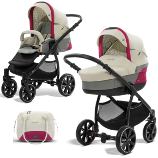 ბავშვის ეტლი 2 – ში 1 - Polaris Sport, რძე / ვარდისფერი