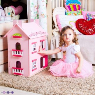 დიდი თოჯინა სახლი 15 ცალი ავეჯით - მილანი