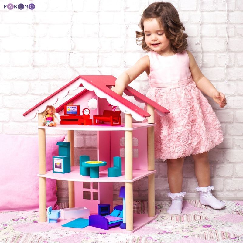 Кукольные игрушки купить. Домик Паремо. Кукольный дом Paremo. Детский игрушечный домик. Игрушечный домик для девочек.