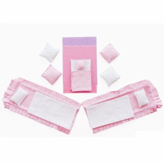 ტექსტილის ნაკრები ვარდისფერი სახლების სერიებისთვის - ინსპირაცია