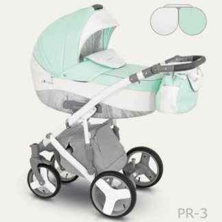 ბავშვის სასეირნო ეტლი Camarelo Pireus 2 in 1, თეთრი და პიტნის