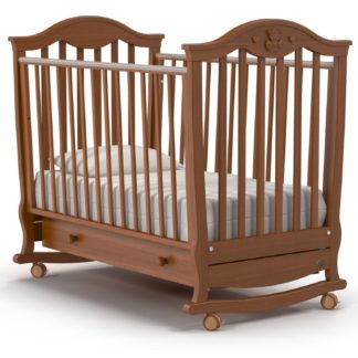 ბავშვის საწოლი Nuovita Sorriso dondolo. მუქი კაკალი