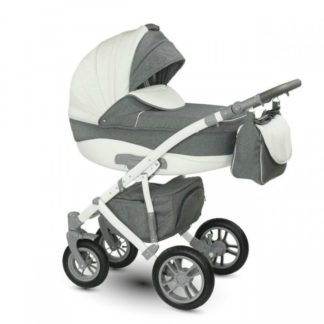 ბავშვის სასეირნო ეტლი Camarelo Sirion 2 in 1, თეთრი და ნაცრისფერი