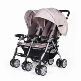 Elegant ტყუპებისთვის ბავშვის ეტლი, კრემისფერი