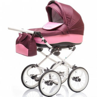 ბავშვის ეტლი Tutik Boston 2 in 1, შინდისფერი / ვარდისფერი