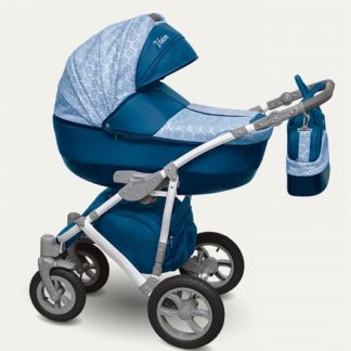 ბავშვის სასეირნო ეტლი ლურჯი ყვავილებით Camarelo Vision 2-in-1