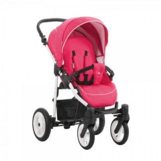 ბავშვის ეტლი Rainbow, ვარდისფერი, შასი თეთრი / BIA