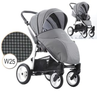 ბავშვის სასეირნო ეტლი ცისარტყელა - თეთრი / ბიას შასი - W25