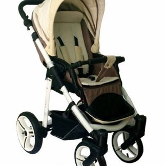 ბავშვის ეტლი Nico კრემისყავისფერი, შასი თეთრი / BIA