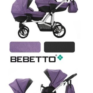 ბავშვის ეტლი ტყუპებისთვის 2 in 1 - Bebetto 42 2017, შასი თეთრი / BIA 06