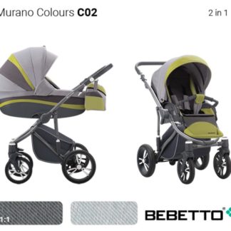 ბავშვის ეტლი Bebetto Murano Colors 2 in 1 შასი მქრქალი გრაფიტი / GRM C02