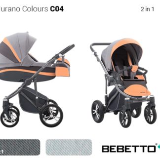 ბავშვის ეტლი Murano Colors 2 in 1, შასი - მქრქალი გრაფიტი / GRM, C04