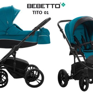ბავშვის ეტლი Bebetto Tito 2 1 შასი შავი / CZA, ზღვის ტალღა შავი