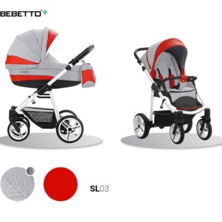 ბავშვის ეტლი Bebetto Vulcano New ecco 2 in 1, შასი თეთრი / BIA SL03